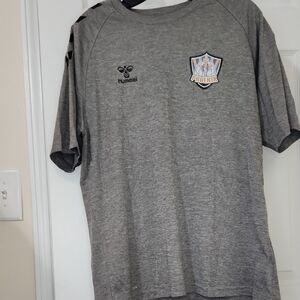 Hummel Heather Gray Sports Tee with Emblem